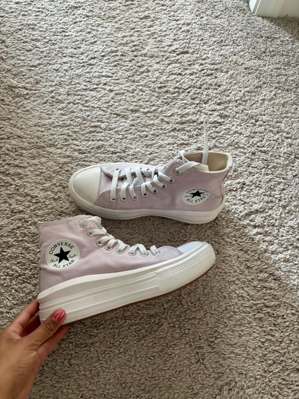 Converse High Top Platform Sneakers - Light Lilac